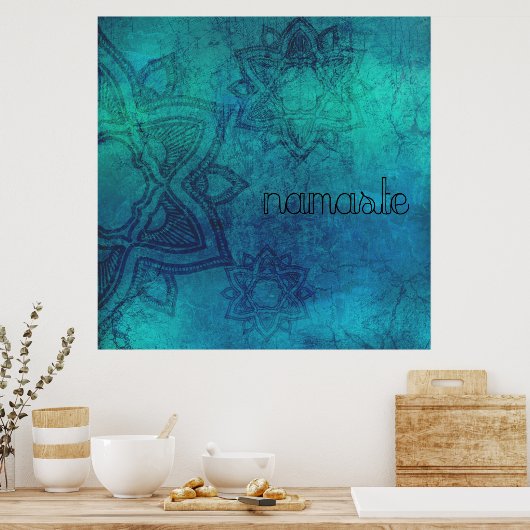Namaste Distress Mandala Poster (Keuken)