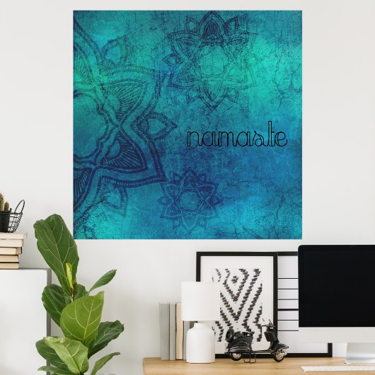 Namaste Distress Mandala Poster (Thuiskantoor)