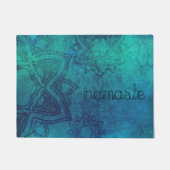 Namaste Distress Turquoise Mandala door Mat (Voorkant)