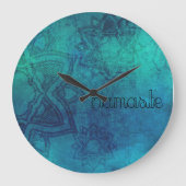 Namaste Distress Turquoise Mandala Wall klok (Voorkant)