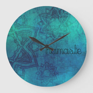 Namaste Distress Turquoise Mandala Wall klok