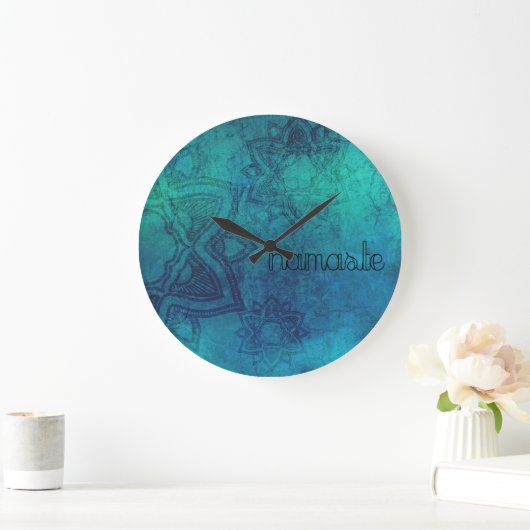 Namaste Distress Turquoise Mandala Wall klok (Huis)