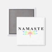 Namaste Dragonfly Square Magneet (Voorkant / Achterkant)