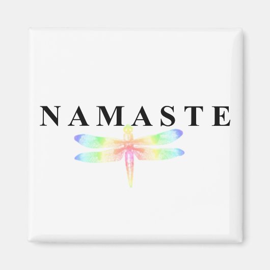 Namaste Dragonfly Square Magneet (Voorkant)