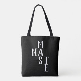 Namaste | dubbelzijdig zwart wit tote bag