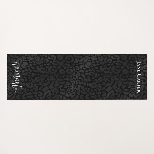 Namaste Elegant Black Leopard gepersonaliseerd Yogamat (Achterkant (horizontaal))
