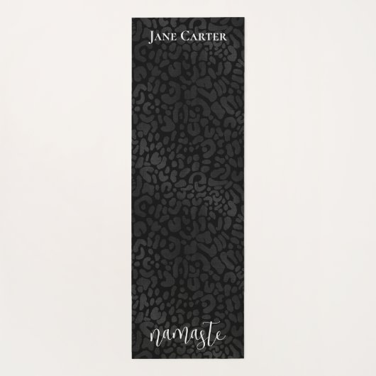 Namaste Elegant Black Leopard gepersonaliseerd Yogamat (Achterkant)