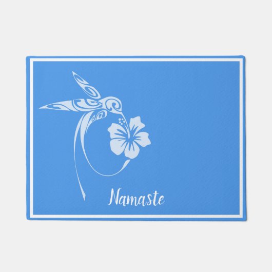 Namaste Elegant White Hummingbird Welkom Deurmat (Voorkant)