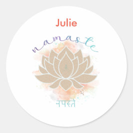 Namaste en Lotus Design Ronde Sticker