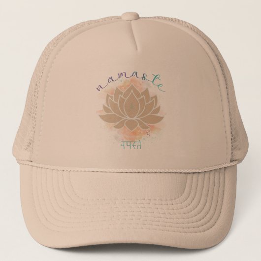 Namaste en Lotus Design Trucker Pet (Voorkant)