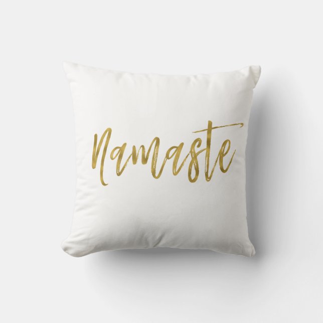Namaste Faux Gold Foil Pillow Kussen (Voorkant)