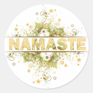 Namaste  Floral Ronde Sticker