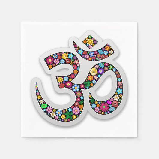Namaste Floral Yoga Symbol Servet (Voorkant)