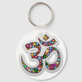 Namaste Floral Yoga Symbol Sleutelhanger (Voorkant)