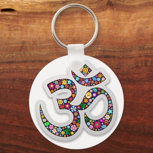 Namaste Floral Yoga Symbol Sleutelhanger (Voorkant)