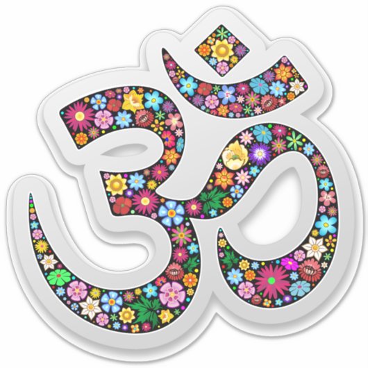 Namaste Floral Yoga Symbol Sticker (Voorkant)
