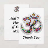 Namaste Floral Yoga-symbool  Bedankkaart (Voorkant / Achterkant)