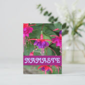 NAMASTE fuschia-briefkaart Briefkaart (Staand voorkant)