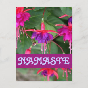 NAMASTE fuschia-briefkaart Briefkaart