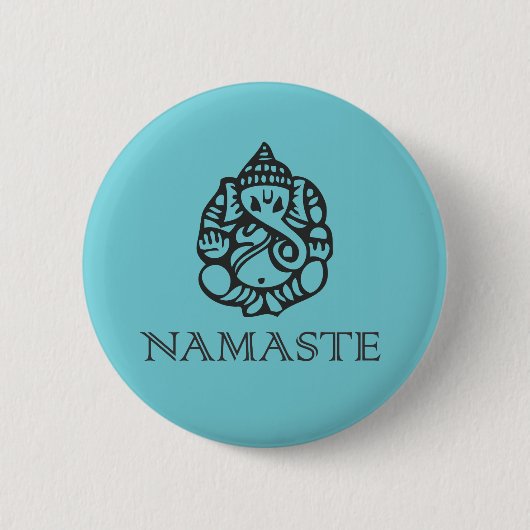 Namaste Ganesh Badge Ronde Button 5,7 Cm (Voorkant)