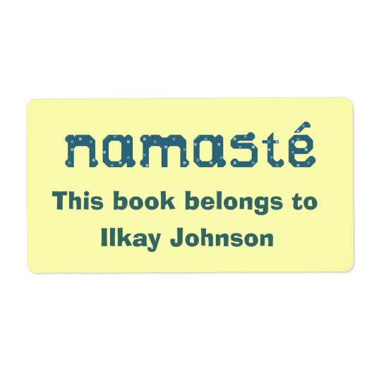Namaste gepersonaliseerde boekenplaat etiket (Voorkant)