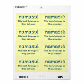 Namaste gepersonaliseerde boekenplaat etiket (Full Sheet)