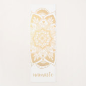 Namaste Gold Flower Mandala White Yogamat (Voorkant)