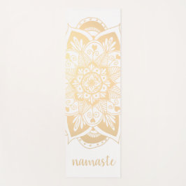 Namaste Gold Flower Mandala White Yogamat