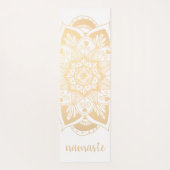 Namaste Gold Flower Mandala White Yogamat (Achterkant)