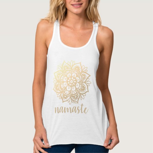 Namaste Gold Mandala Yoga Tanktop (Voorkant)