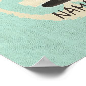  Namaste Gold Om Sign Green Linen Yoga Poster (Hoek)