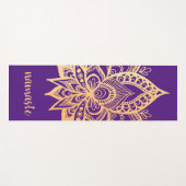 Namaste Gold Paarse Lotus Flower Mandala Yogamat (Voorkant (horizontaal))