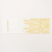 Namaste Gold Sun Mandala Confetti White Yogamat (Achterkant (horizontaal))