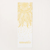 Namaste Gold Sun Mandala Confetti White Yogamat (Achterkant)