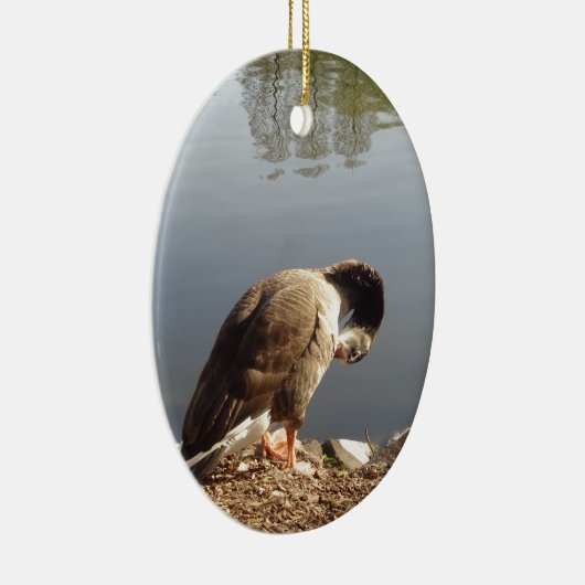 Namaste Goose bows head, Natuur, Wildlife, Vogels Keramisch Ornament (Rechts)