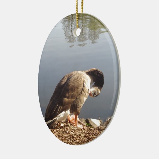 Namaste Goose bows head, Natuur, Wildlife, Vogels Keramisch Ornament (Links)