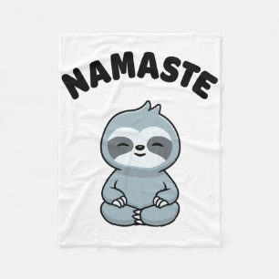 Namaste Grappige Schattige Luiaard Kawaii Yoga Lui Fleece Deken