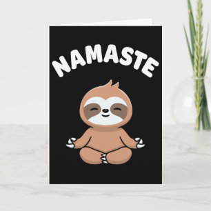 Namaste Grappige Schattige Luiaard Kawaii Yoga Lui Kaart