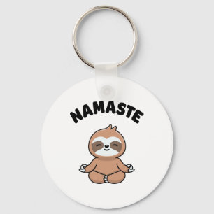 Namaste Grappige Schattige Luiaard Kawaii Yoga Lui Sleutelhanger