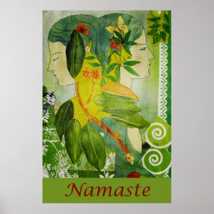 Namaste Green Goddesses 24-inch x 36-inch Poster