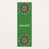 Namaste Green Mandala Flower Yogamat (Voorkant)