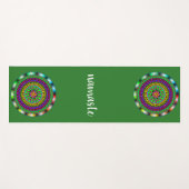 Namaste Green Mandala Flower Yogamat (Voorkant (horizontaal))