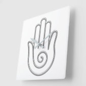 Namaste Greeting Gray White Hand Joga Vierkante Klok (Hoek)