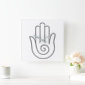 Namaste Greeting Gray White Hand Joga Vierkante Klok (Huis)