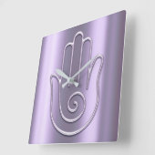 Namaste Greeting Urban Joga Lavender Violet Hand Vierkante Klok (Hoek)