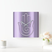 Namaste Greeting Urban Joga Lavender Violet Hand Vierkante Klok (Huis)