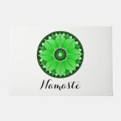 NAMASTE Groene Bloem Spiritueel Lotus Mandala Wit Deurmat (Voorkant)