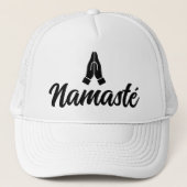 Namasté handen samen logo trucker hoed trucker pet (Voorkant)