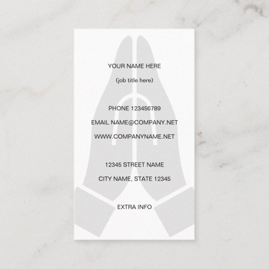 Namasté hands samen logo visitekaartje template (Achterkant)