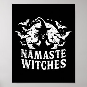 Namaste Heksen Yoga Halloween Meditatie Poster